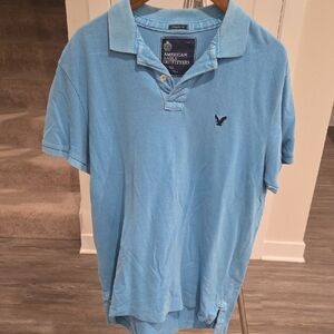 American Eagle Outfitters Light Blue Polo Shirt